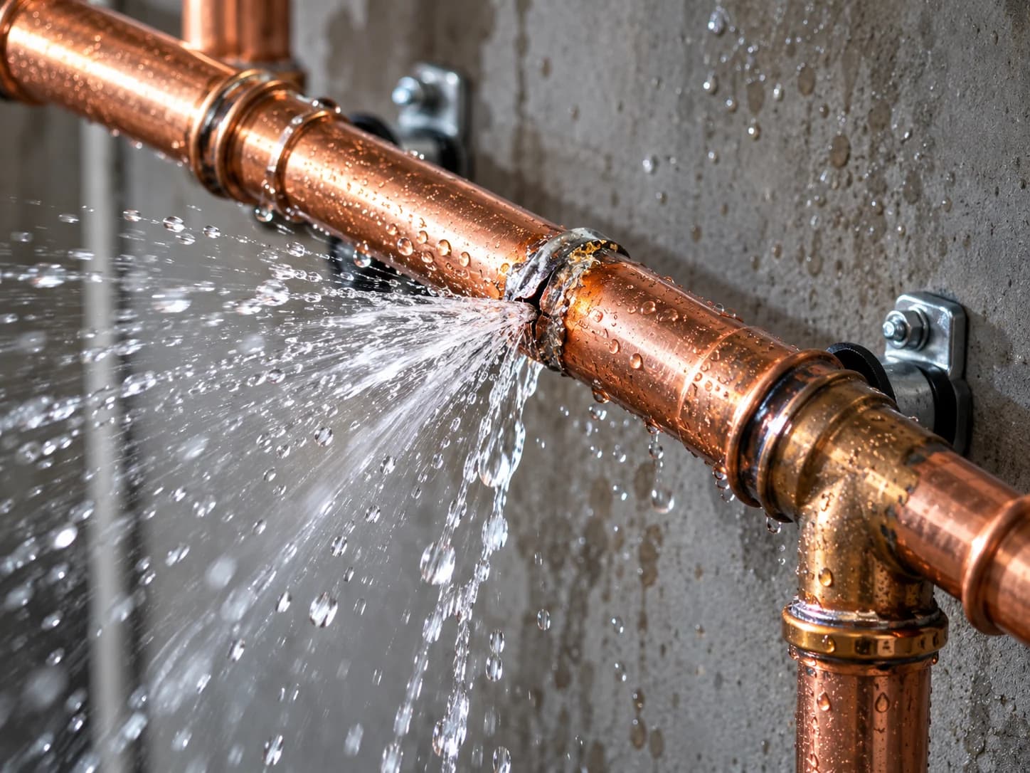 Visible water leaks — plumbing concept